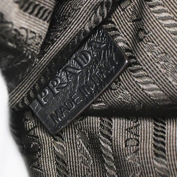 PRADA Logo Jacquard Crossbody Shoulder Bag Canvas Leather Brown SHW 38YH182 - Picture 16 of 16